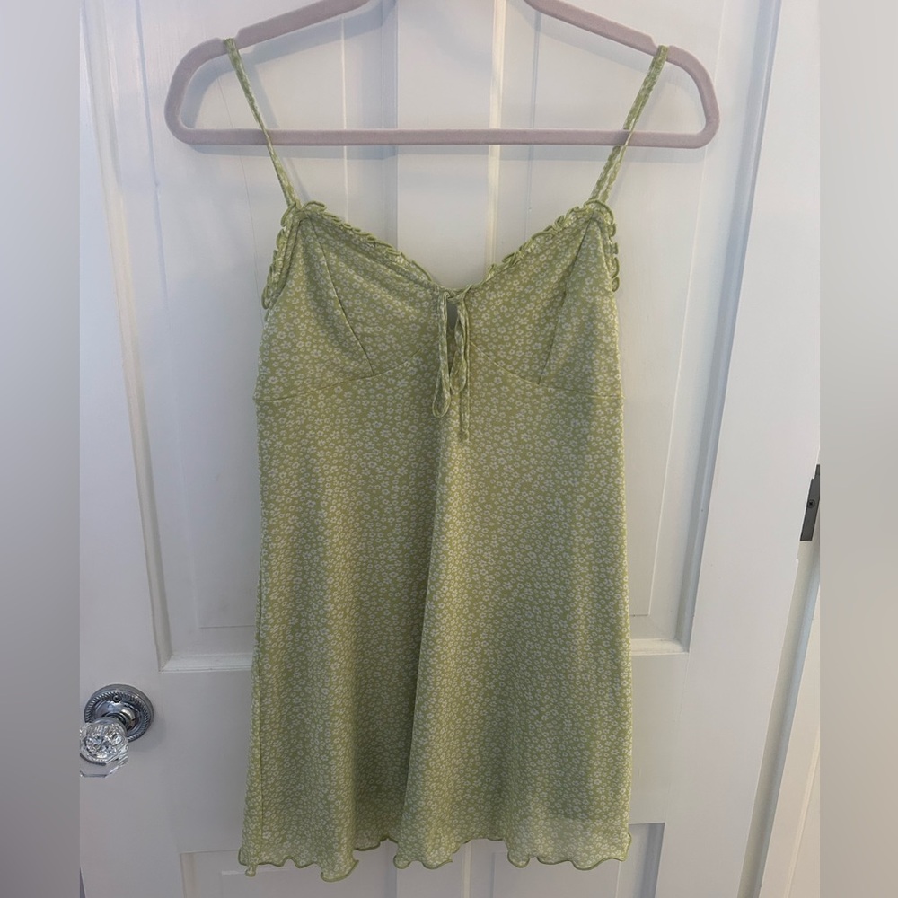 American eagle green/white slip dress